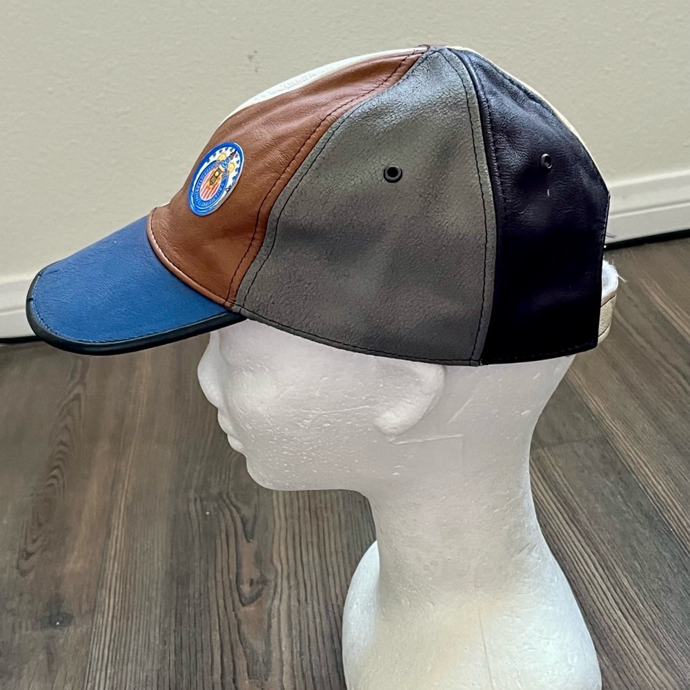 Multicolor Leather Patchwork Cap - image 4